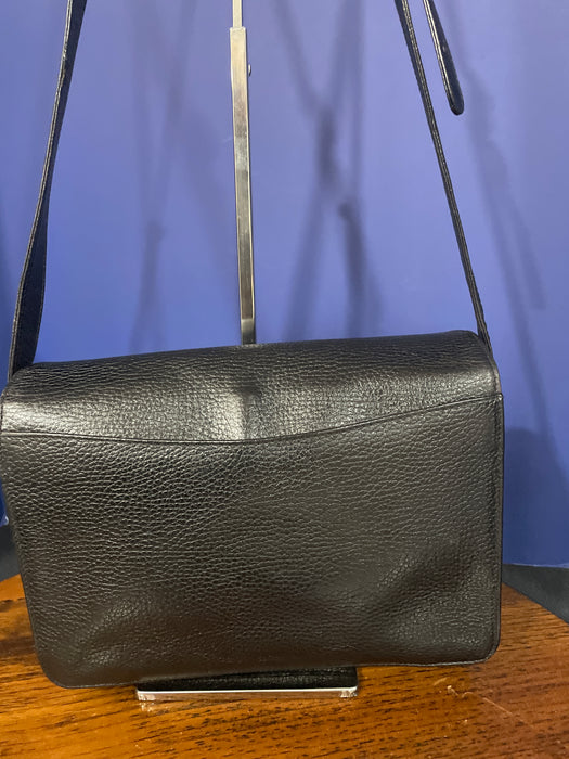 Vintage Mark Cross Black pebbled leather handbag