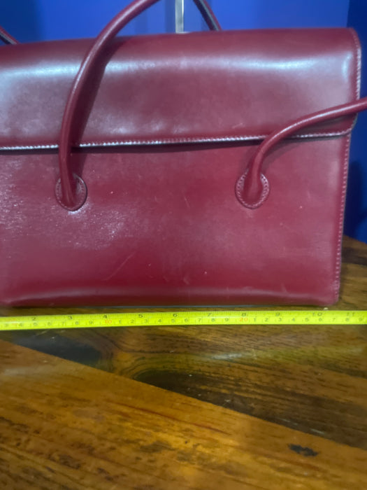 Adrienne Vittadini Red Leather Kelly Bag