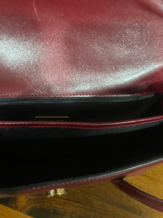 Adrienne Vittadini Red Leather Kelly Bag