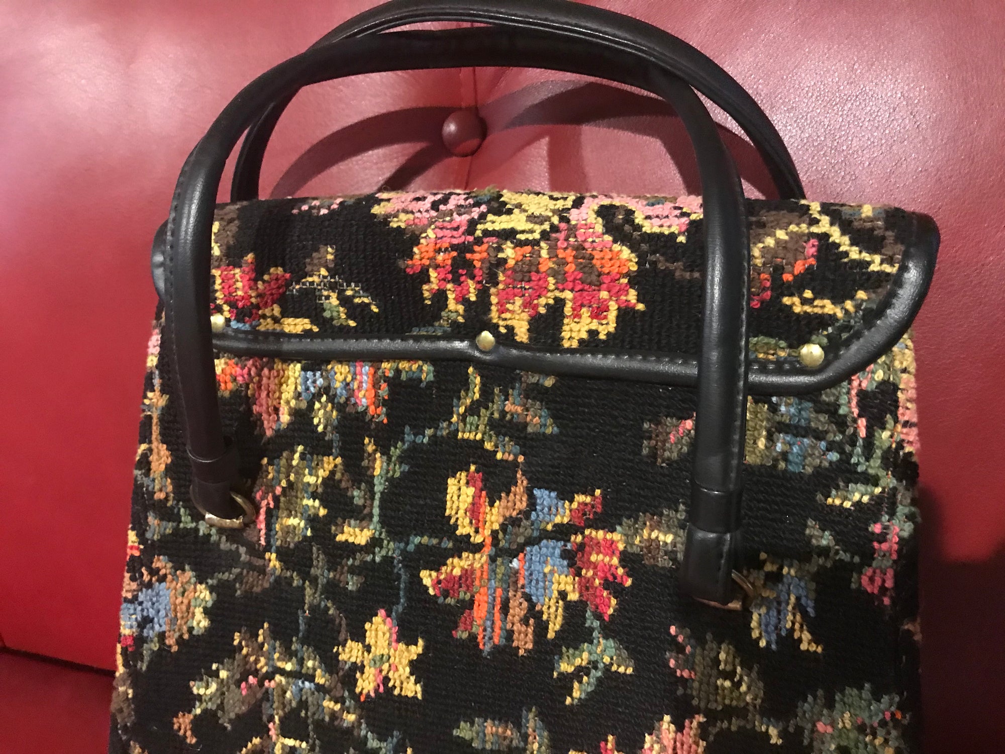 Vintage Floral Tapestry Framed Handbag Purse JR Miami | eBay