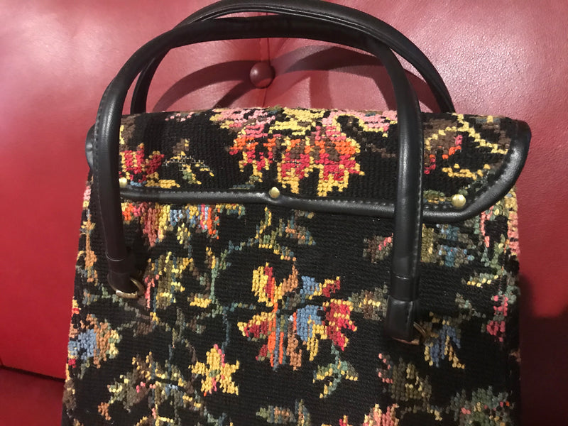 Vintage French Floral Tapestry Purse → Hotbox Vintage
